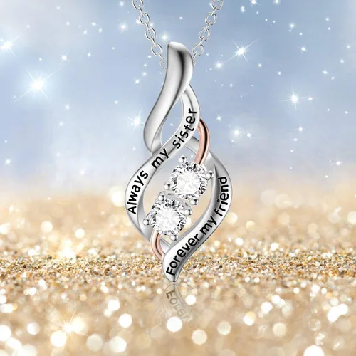 Vista 3 de POPKIMI Regalos para hermana de hermana, regalos de cumpleaños de hermana 234 hermanas, collar de plata de ley con concha de abulón de cristal