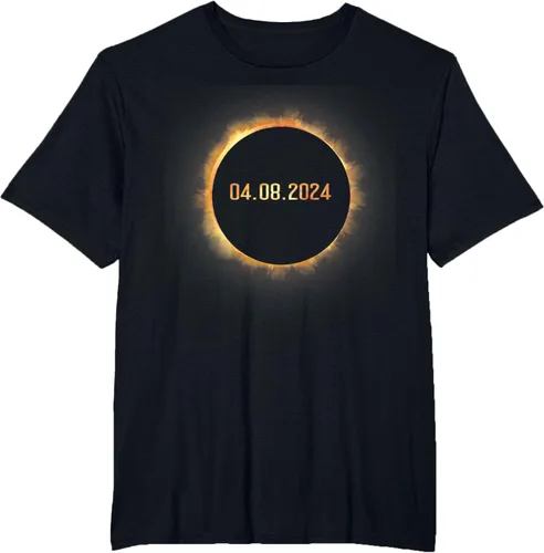 Vista 36 de Totality 04.08.24 Total Solar Eclipse 8 de abril de 2024 Eclipse Camiseta, Negro, S