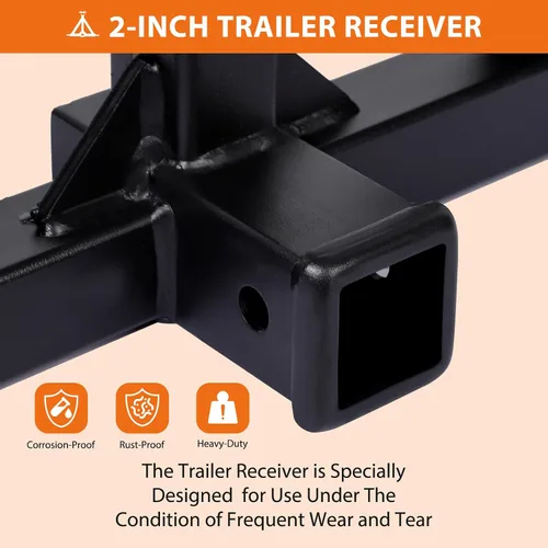 Vista 4 de GAOMON Enganche receptor de 3 puntos de 2 pulgadas, receptor HD de 2 pulgadas, adaptador de enganche de 3 puntos para tractores Cat1, LM25H, Kubota