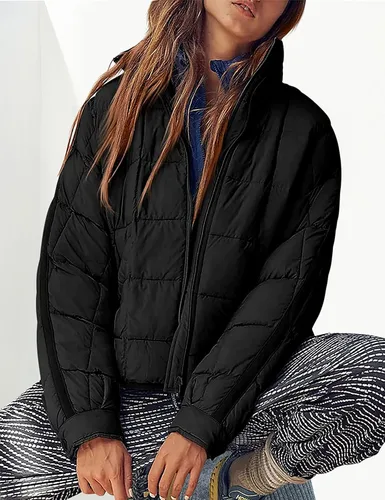 Vista 3 de Bianstore Chaqueta acolchada ligera y de gran tamaño para mujer, abrigo acolchado casual