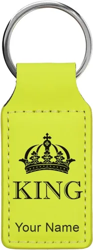 Vista 26 de Llavero rectangular, corona de rey, grabado personalizado incluido, Bambú