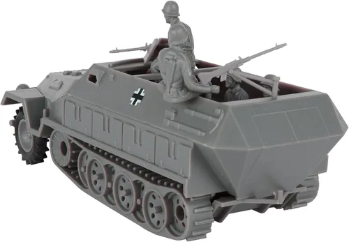 Vista 3 de BMC CTS WW2 German Hanomag Halftrack - 5 piezas de plástico gris ejército hombres vehículo blindado