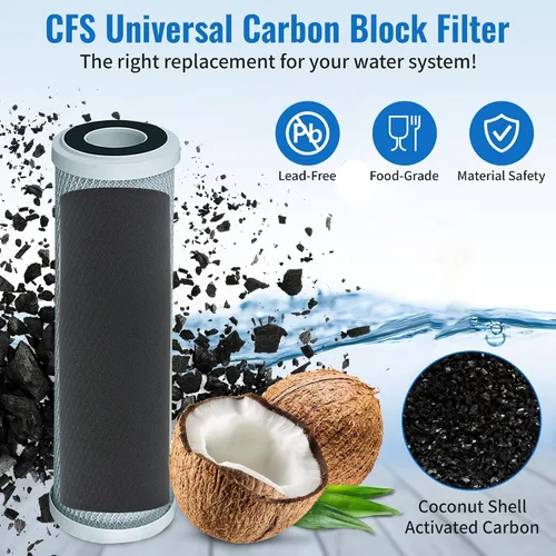 Vista 2 de CFS Cartuchos de filtro de agua de bloque de carbono compatibles con modelos 40621 - Elimina el mal sabor y el olor - Cartucho de filtro de agua