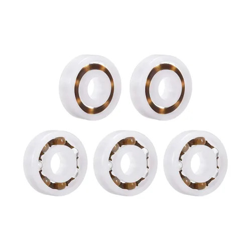 Vista 8 de uxcell 623 rodamientos de plástico 0.118x0.394x0.157 in bola de vidrio jaula de nylon 5pcs