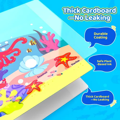 Vista 5 de JoyCat Libro para colorear de agua oceánica para niños pequeños de 1 a 3