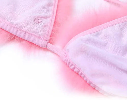 Vista 7 de Conjunto de bikini de dos piezas de piel sintética para mujer