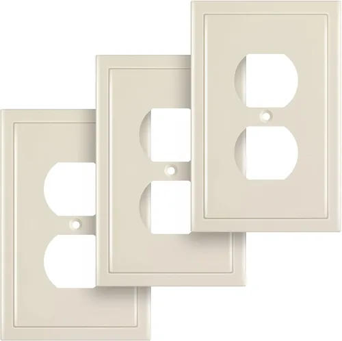 Vista 33 de Henne Bery Placa decorativa de pared con borde moderno, tapa de tomacorriente para cubrir enchufe, aleación de zinc maciza duradera