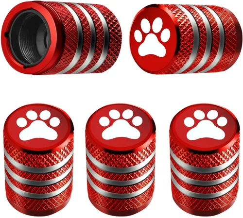 Vista 26 de Tapones para vástago de válvula de neumático, paquete de 5, tapa de aire de neumático N2, metal nitrógeno con forro de plástico, resistente a