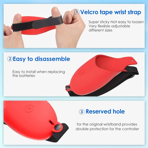 Vista 4 de YRXVW Funda de agarre para controlador Oculus Quest 2, empuñaduras de silicona con diseño único con correa ajustable para nudillos, accesorios