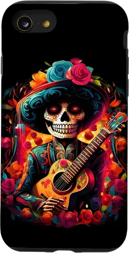 Vista 18 de iPhone 16 Sugar Skull Day of the DEAD Dia de Los Muertos Mariachi Case