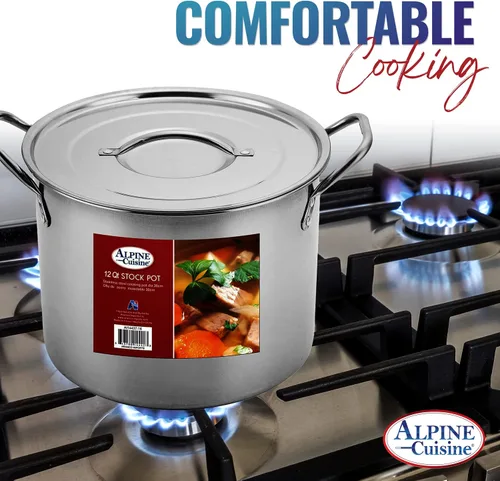 Vista 7 de Aramco AI14437-12 Alpine Cuisine - Olla de acero inoxidable, 12 cuartos de galón