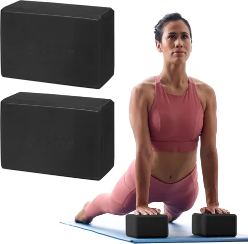 Vista 15 de Gaiam Bloque de yoga – Espuma EVA sin látex – Superficie antideslizante suave con bordes biselados para yoga, pilates, meditación Rubor ateniense