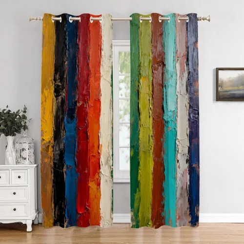 Vista 168 de Cortinas opacas de poliéster multicapa para cafetería, con diseño de diamantes, 2 unidades, 26 x 24 pulgadas