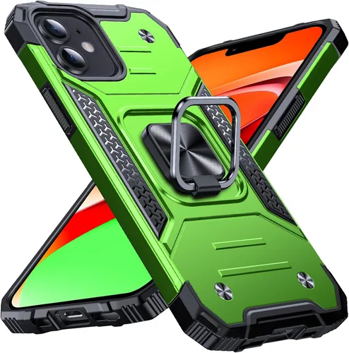 Vista 41 de Anqrp Funda resistente para iPhone 6/7/8/SE/SE2 con soporte de anillo mejorado y agarre, grado militar, a prueba de golpes, resistente y robusta