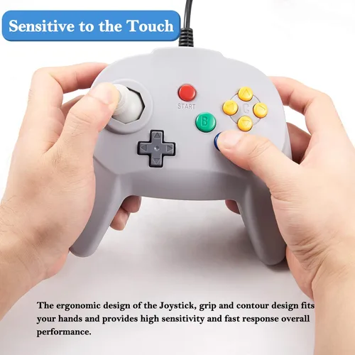 Vista 4 de miadore 2 Pack Retro N64 Controller Wired N64 Classic 64-bit Mini Gamepad Remote with Upgraded Japan Joystick for Ultra N64 Console Video Game
