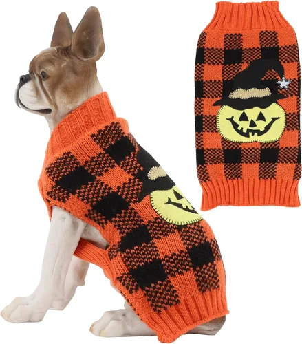 Vista 8 de Suéter con calabazas para perros BOBIBI, día festivo Halloween, ropa para mascotas, m