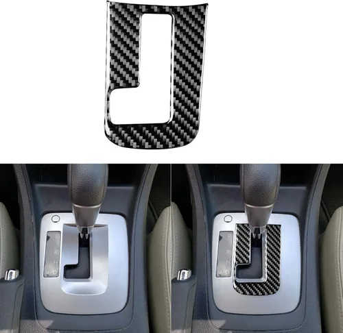 Vista 9 de 2 piezas de caja de cambios de coche marco marco caja de engranajes cubierta de control adhesivo compatible con Subaru Impreza 2012 2013 2014