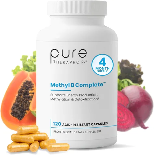 Vista 10 de Pure Therapro Rx Metil B Complete, Complejo de Vitamina B, 60 Cápsulas
