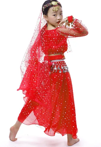Vista 2 de Astage Conjunto elegante de traje de danza del vientre de la niñade la muchacha grande,Todos los accesorios