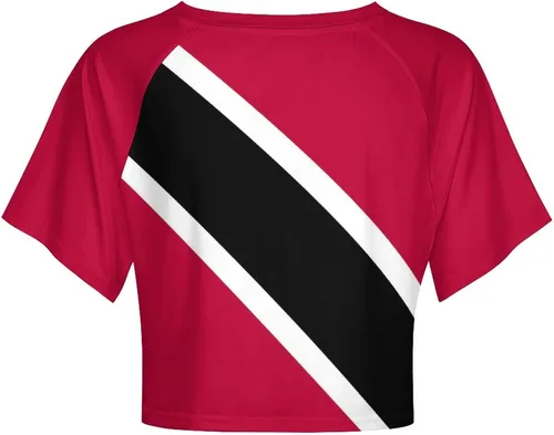Vista 5 de Camiseta de manga corta con la bandera de Venezuela para mujer, sexy, de cintura alta, expuesta, para el ombligo, para el verano