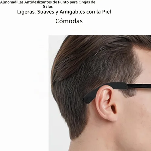 Vista 2 de DECKER Antideslizante Gafas Elásticas Temple Tips 3 Pares de Tejer Gafas Suave Cojín de Oído Puños Puntas de Gafas Manga de Oído Calcetín Negro