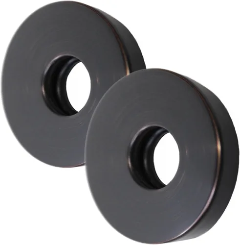 Vista 9 de Corla 2pc Shower Arm Flange 2.5” Round Modern Universal Escutcheon Replacement Cover Plate (Brushed Gold)