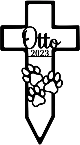 Vista 13 de Marcadores de tumbas para mascotas, marcadores conmemorativos para mascotas, placas de lápidas de metal para jardín, regalos personalizados