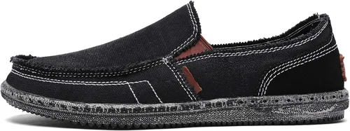 Vista 2 de CASMAG Zapatos de tela para hombre estilo casual zapatos de lona antideslizantes para ocio estilo vintage zapatos náuticos planos