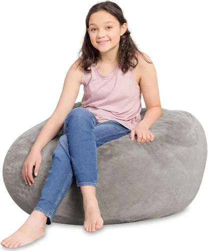 Vista 76 de Posh Creations - Sillón puff para niños, adolescentes y adultos, incluye funda extraíble y lavable a máquina, tamaño mediano de 27 pulgadas, lona