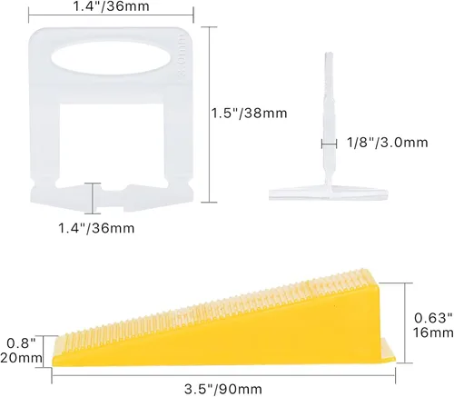 Vista 2 de Sistema de nivelación de azulejos con alicates para azulejos, 1500 piezas de clips espaciadores de azulejos, 300 piezas de cuñas reutilizables y 1