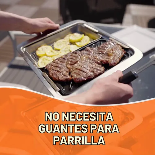 Vista 8 de Yukon Glory - Juego de parrilla de hierro fundido e inoxidable, estación de sartén y servicio