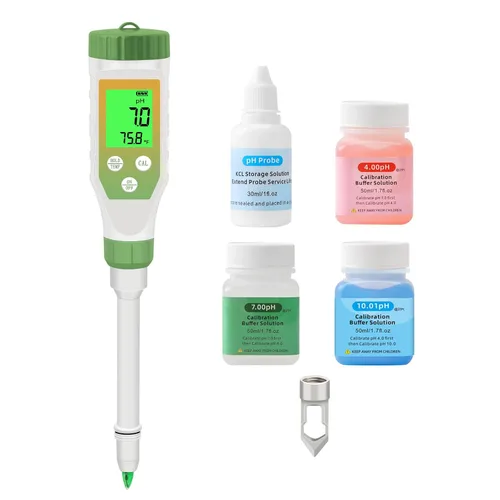 Vista 7 de Medidor digital de pH para alimentos con sonda de temperatura, probador de pH de alta precisión impermeable para masa madre, queso, muestras sólidas