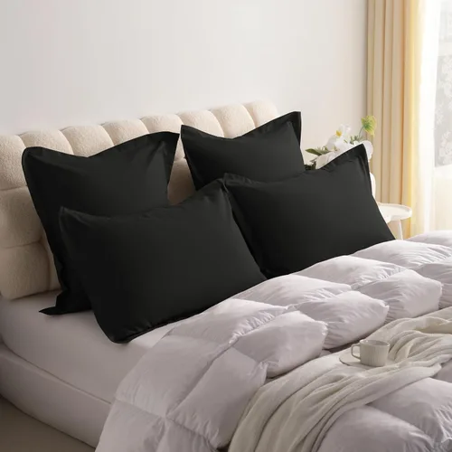 Vista 2 de NTBAY Fundas de almohada estándar, paquete de 2 fundas de almohada de microfibra cepillada de 20 x 26 pulgadas, súper suaves y acogedoras