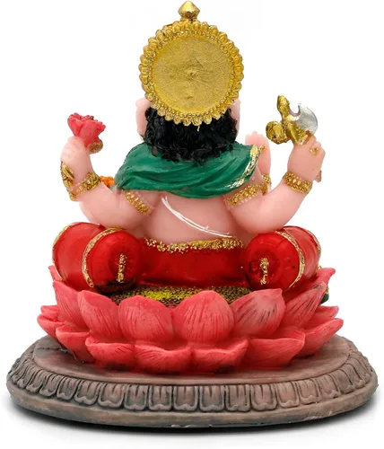 Vista 9 de alikiki Regalos indios, estatua de Lord Ganesha, 3.6 pulgadas de alto, ídolo hindú Ganesha para tablero de instrumentos del automóvil, regalo