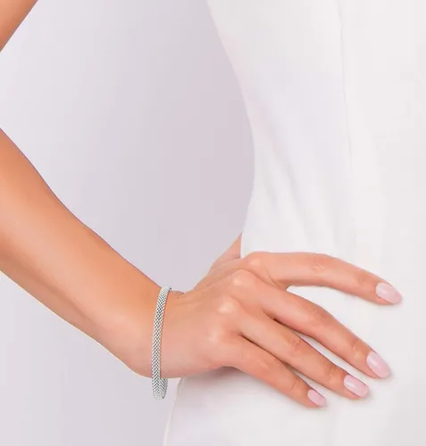 Vista 4 de Miabella 925 Sterling Silver Italian 5mm Mesh Link Chain Bracelet for Women, Made in Italy