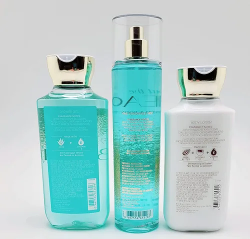Vista 2 de Bath & Body Works - At the Beach - Paquete de trío de 3 piezas - Gel de ducha, niebla de fragancia fina y loción corporal hidratante las 24 horas