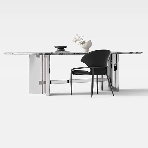 Vista 6 de Sillas de comedor - Sillas de comedor, silla de piel sintética retro moderna de mediados de siglo con asiento tapizado, patas de metal para cocina