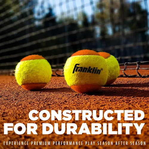 Vista 7 de Franklin Sports Pelotas de tenis para principiantes, sin presión, rebote bajo para principiantes, ideales para entrenamiento + práctica, paquete