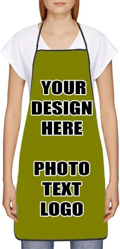 Vista 14 de Delantales personalizados con diseño de imagen de texto fotográfico para adultos, hombres, mujeres, parrilla, cocina, 40