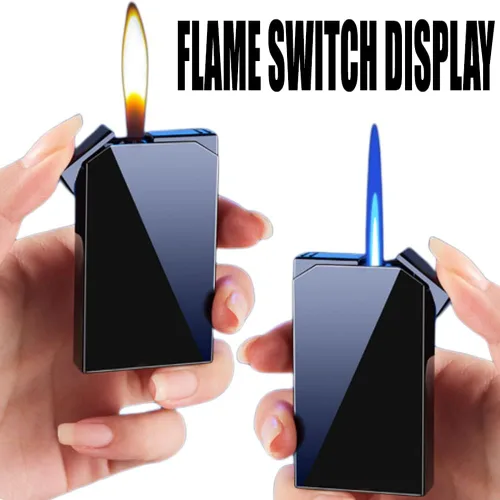 Vista 6 de Cool Jet - Encendedor de doble llama, bonito estético, recargable y ajustable, regalos únicos para hombres, velas de chimenea, camping, barbacoa