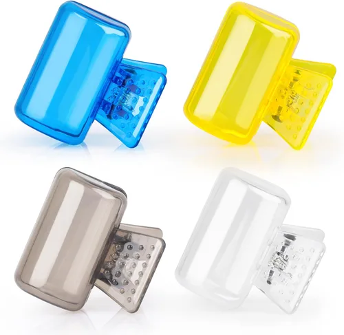 Vista 12 de Paquete de 4 fundas protectoras para cepillos de dientes de viaje, protector de cepillo de dientes, estuche protector de plástico portátil para Azul