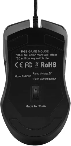 Vista 6 de FIRSTMEMORY - Mouse ergonómico USB C con cable RGB para juegos, óptico con DPI ajustable 800/1600/2400/3200, compatible con portátiles, PC, laptop