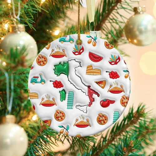 Vista 51 de Lotacy Bandera argentina argentina de Navidad de cerámica 2D impresa adorno con símbolos, decoración del hogar argentina regalos para hombres