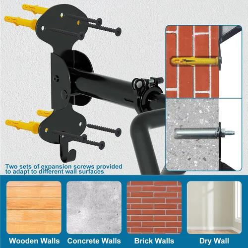 Vista 8 de Urban Deco Soporte de pared para bicicleta de 66 libras, capacidad de carga extensible, 6 pulgadas, soporte para bicicleta, garaje, diseño