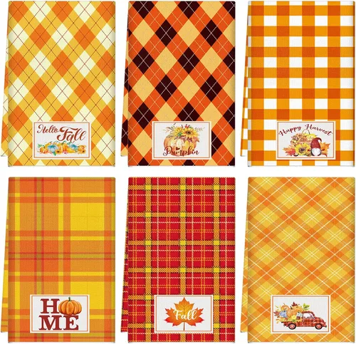 Vista 8 de Zubebe Paquete de 6 toallas de cocina bohemias de 18 x 28 pulgadas, toallas de cocina absorbentes con diseño de hongos y luna celestial, regalos