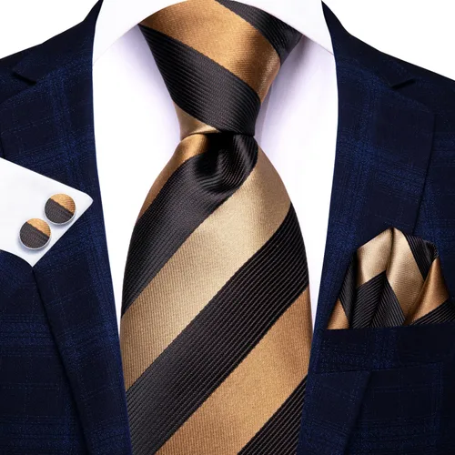 Vista 71 de Hi-Tie Corbata clásica de cachemira para hombre con pañuelo y gemelos a cuadros