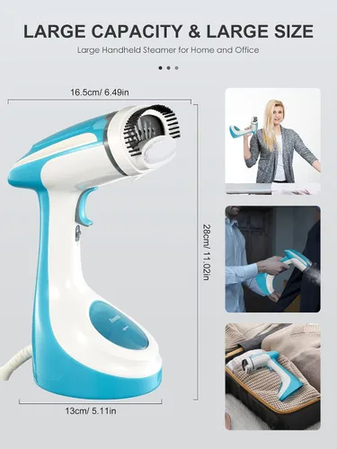 Vista 6 de Reemix Vaporizador para Ropa, Diseño Plegable de Mano, Removedor de Arrugas para Ropa, Vapor Penetrante Fuerte de 20g/min, Calentamiento Rápido