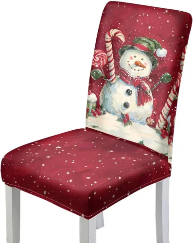 Vista 13 de HUGS IDEA Juego de 2 fundas para sillas de comedor con campanas de Navidad, lavables, fundas elásticas para sillas Parsons, fundas protectoras