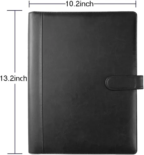 Vista 2 de Portafolio profesional de cuero para negocios con portapapeles tamaño carta, carpeta de cartera A4 y carpeta organizadora (excluyendo calculadoras)