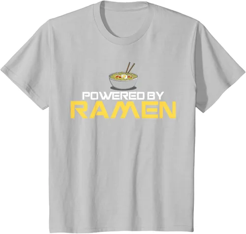 Vista 65 de Camiseta de fideos de anime japoneses Powered By Ramen, Negro, S